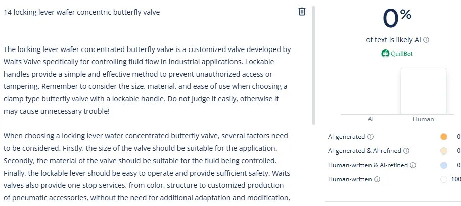 Locking Lever Wafer Concentric Butterfly Valve